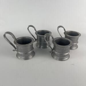 Vintage RWP Wilton Armetale Pewter Cup / Glass Holders with Handle.  USA
